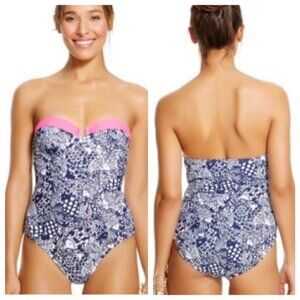 Lilly Pulitzer Pink and Blue Upstream One Piece Swimsuit
